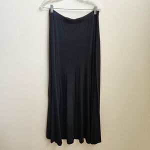 Chico's Skirt Women's 1 Black Knit Pull-on Minimalist Lagenlook Gothic Grunge